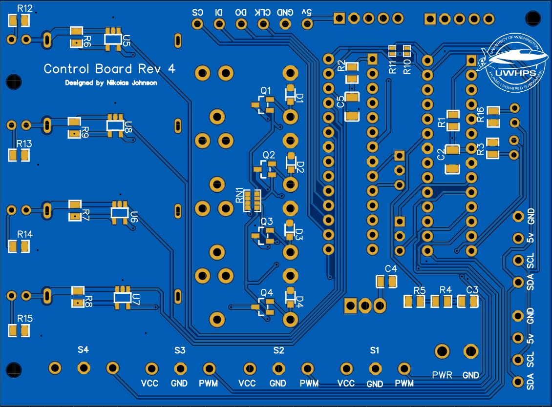 Control Board Rev 4 back - navigation, data logging, and power circuitry