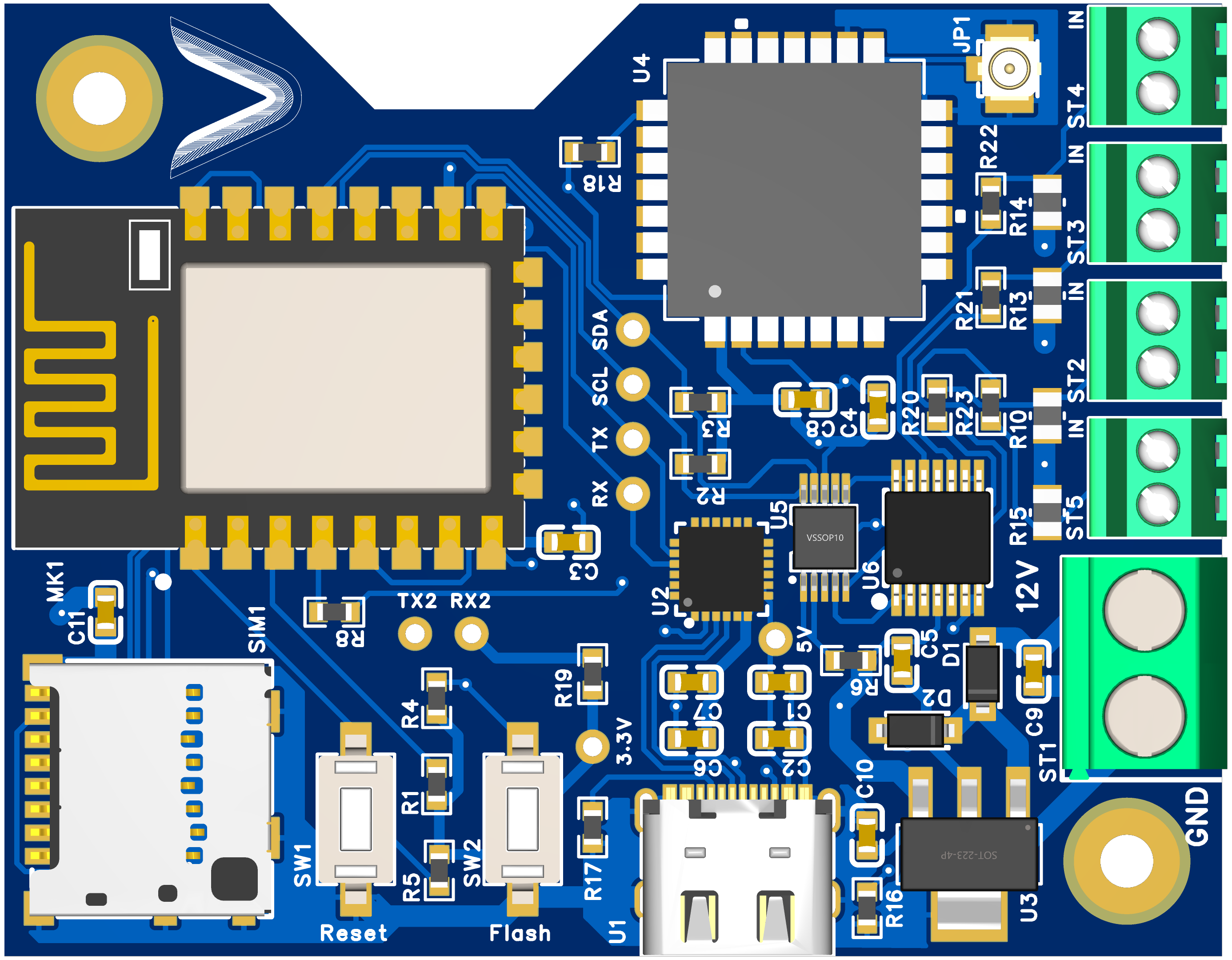 4–20mA LoRa sensor node PCB - custom ESP8266-based board with Seeed Studio LoRa module