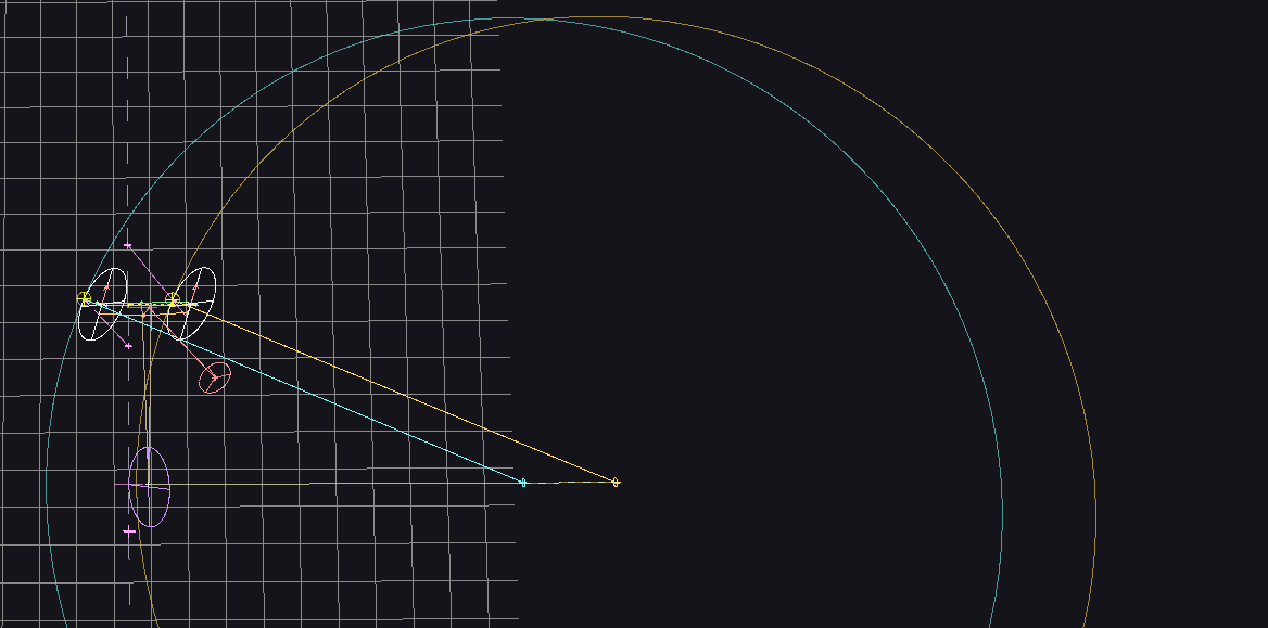Simulation A - after geometry changes, showing corrected steering geometry