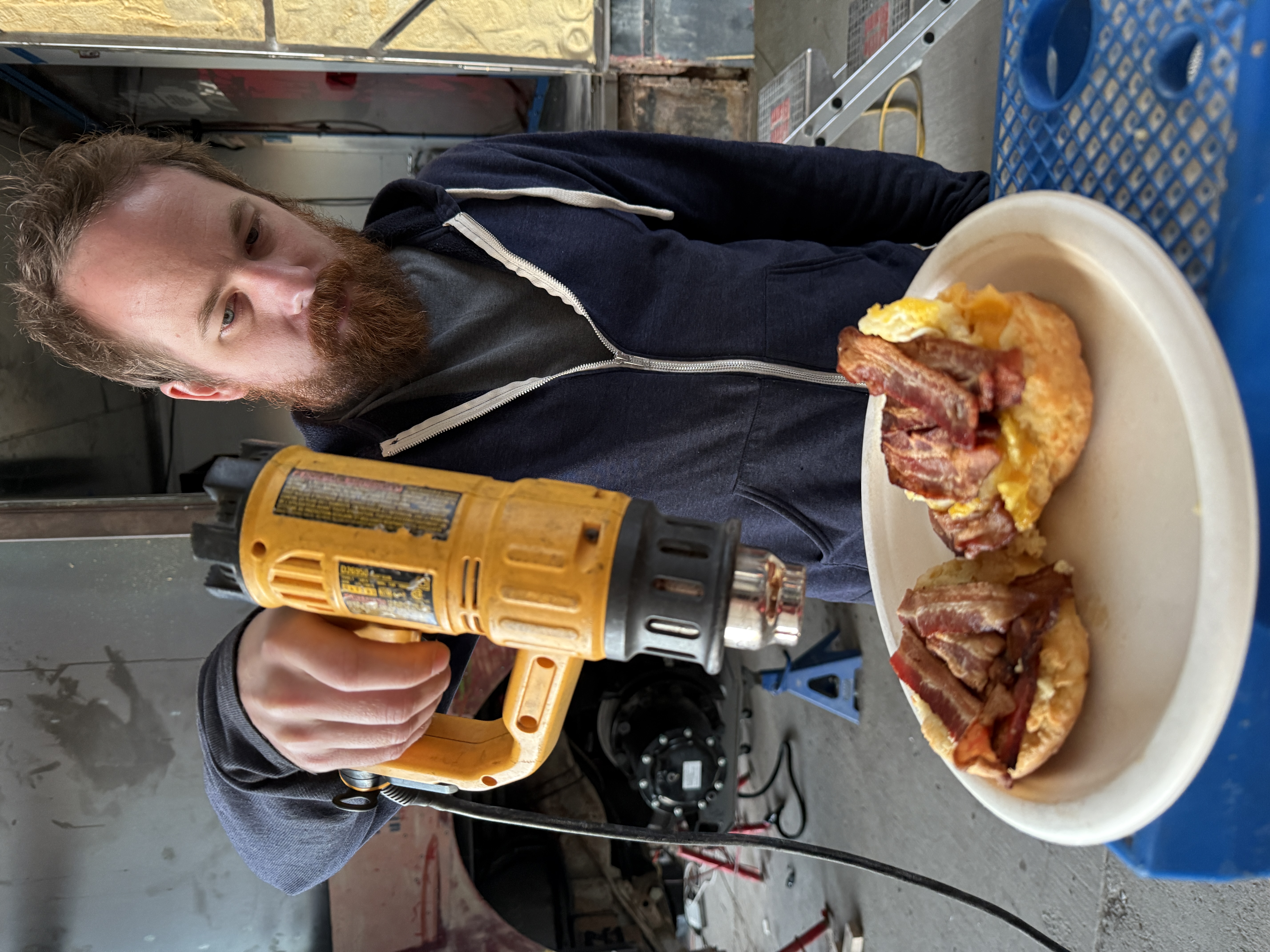 Breakfast at the Robot Heart bus build