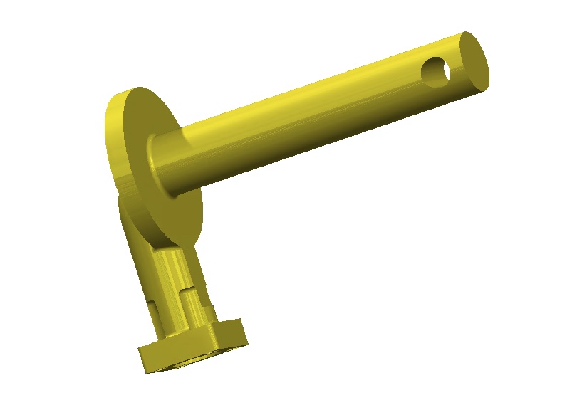 Series Elastic Actuator lever arm - CAD render of the 3D-printed pulley and lever subassembly